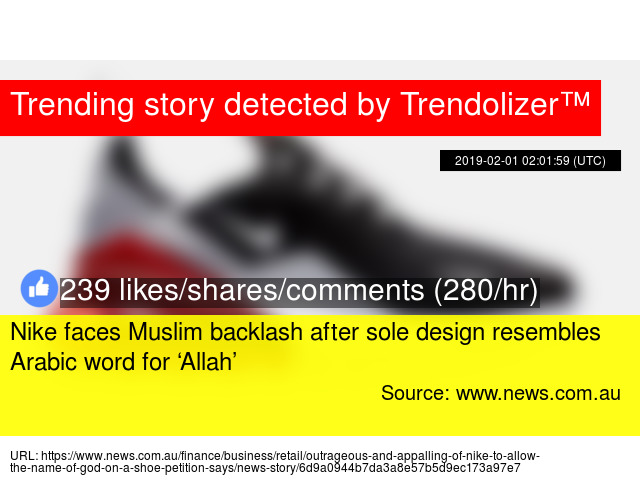 Muslims demand Nike recall of sneaker for alleged 'Allah Muslims demand Nike recall of sneaker for alleged 'Allah